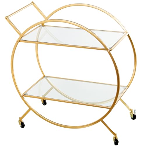 DRW Kellnerin, Metall und Glas, Gold und Transparent, 37x93x82 cm von DRW