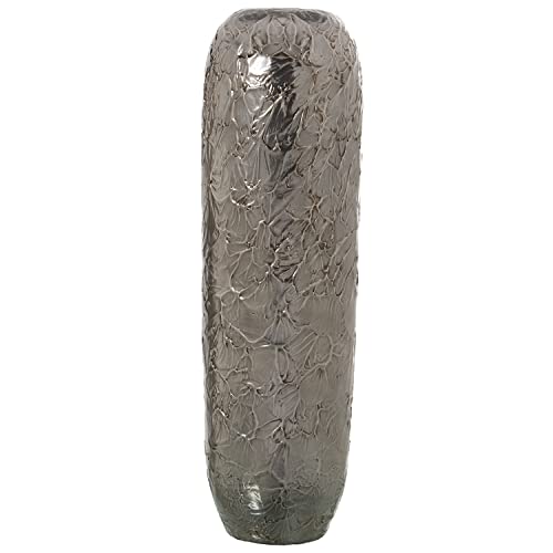 DRW Keramik-Bodenvase in Silber, 23 x 80 cm, Öffnung 10,5 cm, Mehrfarbig, Grande von DRW