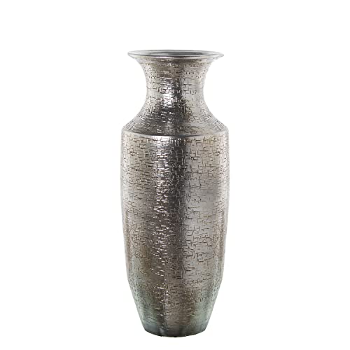 DRW Keramik-Bodenvase in Silber 30 x 80 cm, Mehrfarbig, Grande von DRW
