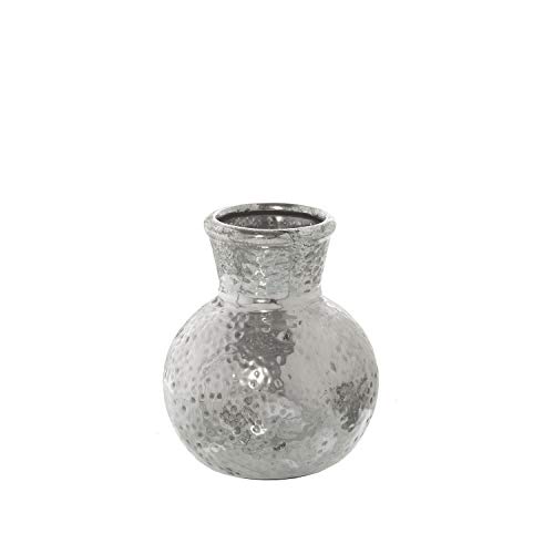 DRW Keramikvase, Steinzeug, silberfarben, 11 x 13 cm DRW Keramikvase, Steinzeug, silberfarben, 11 x 13 cm von DRW