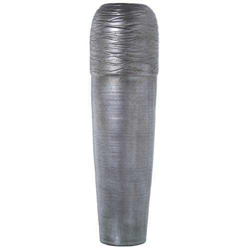 DRW Keramikvase mit Motiven in Silber 100 cm von DRW