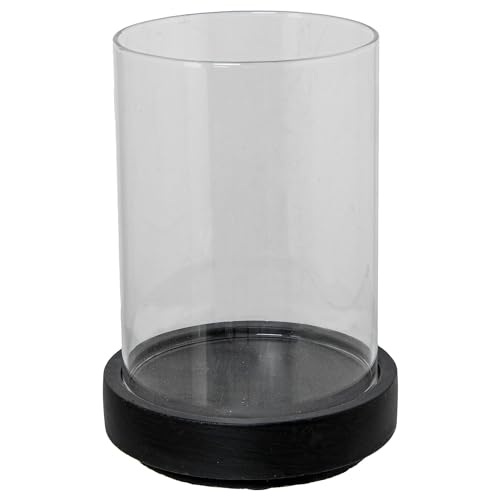 DRW Kerzenhalter aus Keramik und Glaszylinder in Grau, 13 x 13 x 18 cm DRW Kerzenhalter aus Keramik und Glaszylinder in Grau, 13 x 13 x 18 cm von DRW