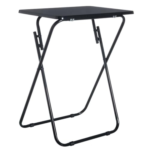 DRW Klappbarer Beistelltisch aus Metall und MDF in Schwarz von DRW