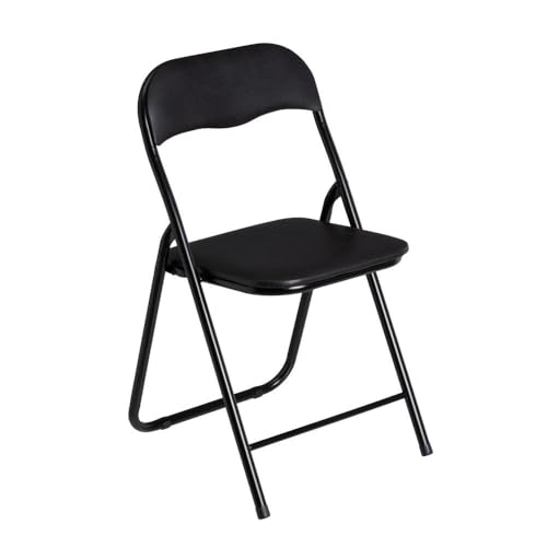 DRW Klappstuhl aus Metall und PVC in Schwarz von DRW