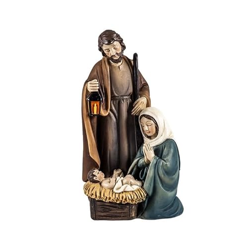 DRW Klassisches Mysterium 1 Stück Kind im Kinderbett aus handbemaltem Harz, 13 cm von DRW