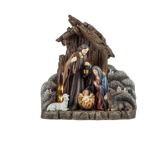 DRW Klassisches Mysterium 1 Stück mit Kind im Kinderbett und Portal aus Harz, handbemalt, 17 x 18 cm DRW Klassisches Mysterium 1 Stück mit Kind im Kinderbett und Portal aus Harz, handbemalt, 17 x 18 cm von DRW