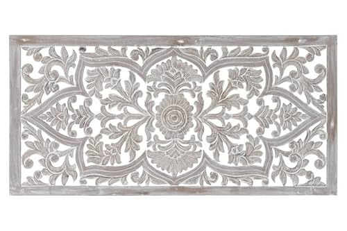 DRW Kopfteil für Bett, 163 cm, Mandala, geschnitzt und durchbrochen, Weiß, 163 x 3,5 x 81 cm DRW Kopfteil für Bett, 163 cm, Mandala, geschnitzt und durchbrochen, Weiß, 163 x 3,5 x 81 cm von DRW