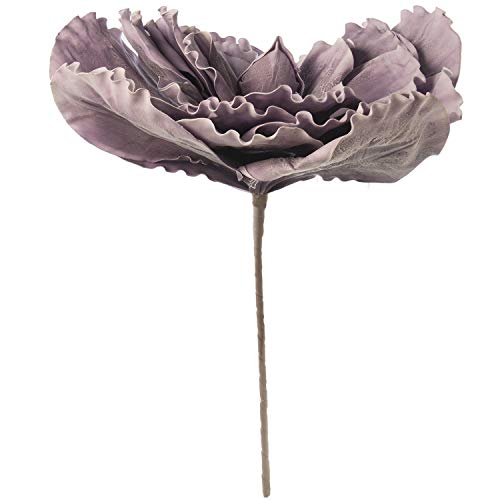 DRW Set mit 2 künstlichen Magnolien aus Eva-Schaum in Violett, 85 x 74 cm, Stiel 52 cm, 85x74cm, Tallo 52cm von DRW