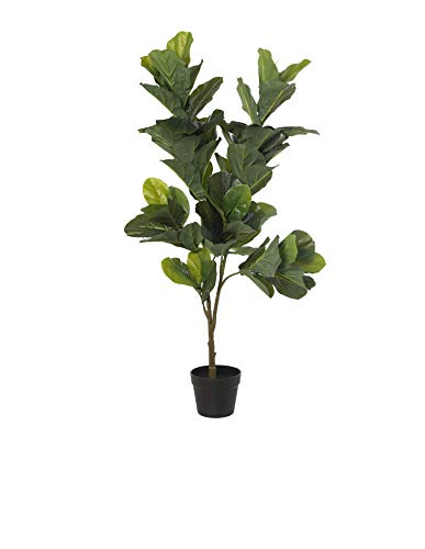 DRW Kunstpflanze aus Kunstleder mit einem Ficus in Grün 120 cm, 120cm von DRW