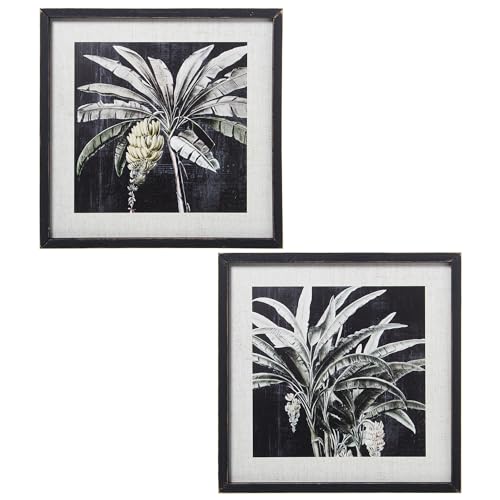 DRW Leinwandbild, Palmen, mit Holzrahmen in verschiedenen Farben, 39 x 39 x 1,8 cm von DRW
