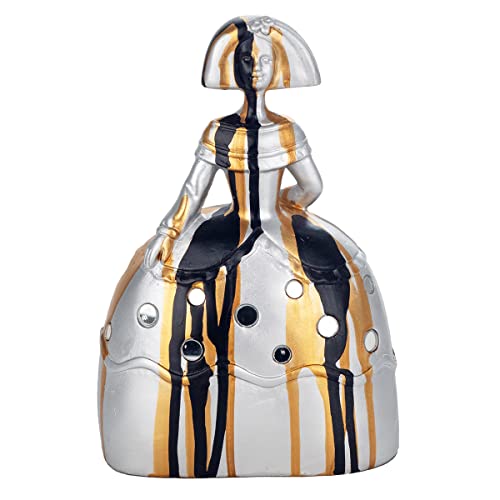 DRW Menina Grafiti Harz Silber, Gold und Schwarz, 13x8x20 cm DRW Menina Grafiti Harz Silber, Gold und Schwarz, 13x8x20 cm von DRW