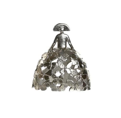 DRW Menina Silber mit Schmetterlingskleid aus Harz, 16 x 9 x 18,5 cm, Modell C klein, 16x9x18.5 cm von DRW