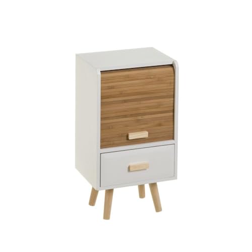 DRW Möbelstück mit 1 Schublade und 1 Rollladentür aus MDF-Holz in Weiß und Natur DRW Möbelstück mit 1 Schublade und 1 Rollladentür aus MDF-Holz in Weiß und Natur von DRW