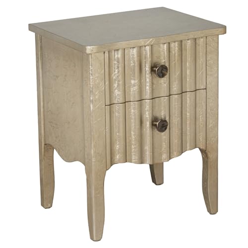 DRW Nachttisch mit 2 Schubladen aus Holz in Champagner, 48 x 38 x 60 cm DRW Nachttisch mit 2 Schubladen aus Holz in Champagner, 48 x 38 x 60 cm von DRW