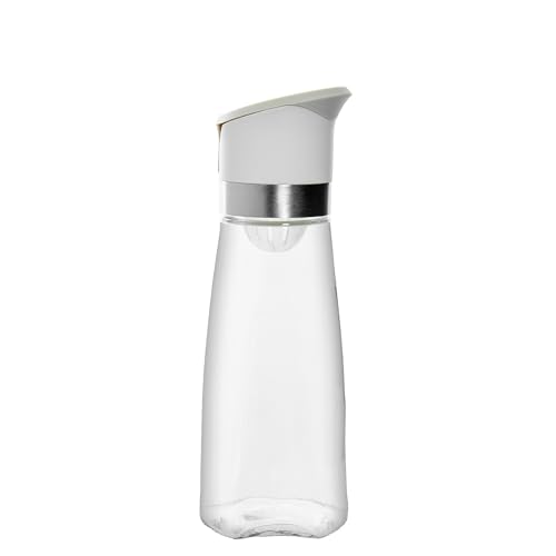 DRW Ölflasche aus Glas, 320 ml, mit PP-Spender, 5,5 x 7 x 21 cm, transparent weiß, 5.5x7x21 cm von DRW