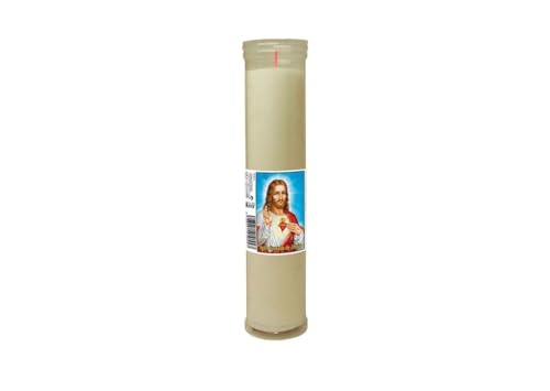 DRW Packung mit 24 Kerzen, Heiliges Herz von Jesus, 27 cm, Wachs und PVC-Futter, Weißer Velon mit transparenter Schutzbeschichtung, Medidas: 5.5x5.5x27 cm DRW Packung mit 24 Kerzen, Heiliges Herz von Jesus, 27 cm, Wachs und PVC-Futter, Weißer Velon mit transparenter Schutzbeschichtung, Medidas: 5.5x5.5x27 cm von DRW