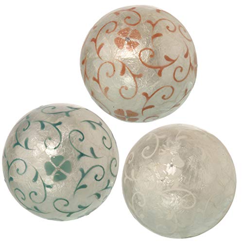 DRW Perlmutt-Kugeln mit Blumen und Wellen Sortiert, Perlmutt, 24 cm Durchmesser DRW Perlmutt-Kugeln mit Blumen und Wellen Sortiert, Perlmutt, 24 cm Durchmesser von DRW