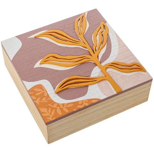 DRW Quadratische Holzkiste in Gelb und Natur, 24 x 24 x 8,5 cm DRW Quadratische Holzkiste in Gelb und Natur, 24 x 24 x 8,5 cm von DRW