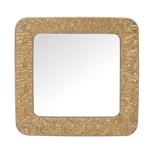 DRW Quadratischer Wandspiegel aus vergoldetem Metall, 80 x 6 x 80 cm von DRW