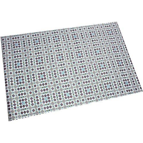 DRW Rechteckiger Teppich aus Vinylschaum und PVC, mit Zeichnungen, 120 x 195 cm von DRW