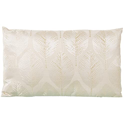 DRW Rechteckiges Kissen, einseitig aus Polyester, Blattmuster mit Reißverschluss, 30 x 50 cm von DRW