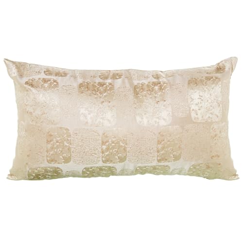 DRW Rechteckiges Kissen aus Polyester mit Reißverschluss in Creme, 50 x 10 x 30 cm von DRW