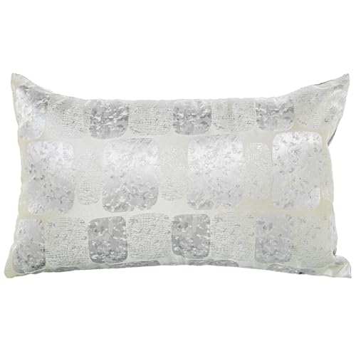 DRW Rechteckiges Kissen aus Polyester mit Reißverschluss in Grau, 50 x 10 x 30 cm von DRW
