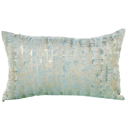 DRW Rechteckiges Kissen aus Polyester mit Reißverschluss in Hellblau, 50 x 10 x 30 cm von DRW