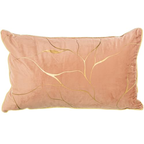 DRW Rechteckiges Kissen aus Samt Polyester mit Reißverschluss in Braun und Gold, 50 x 10 x 30 cm DRW Rechteckiges Kissen aus Samt Polyester mit Reißverschluss in Braun und Gold, 50 x 10 x 30 cm von DRW