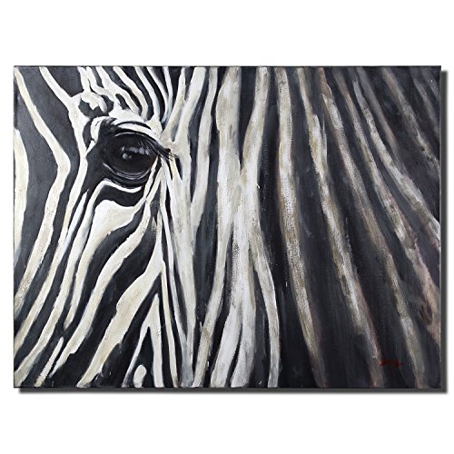 DRW Leinwandbild, rechteckig, Ölgemälde, Zebra-Muster, Weiß und Schwarz, 90 x 120 x 3,5 cm DRW Leinwandbild, rechteckig, Ölgemälde, Zebra-Muster, Weiß und Schwarz, 90 x 120 x 3,5 cm von DRW