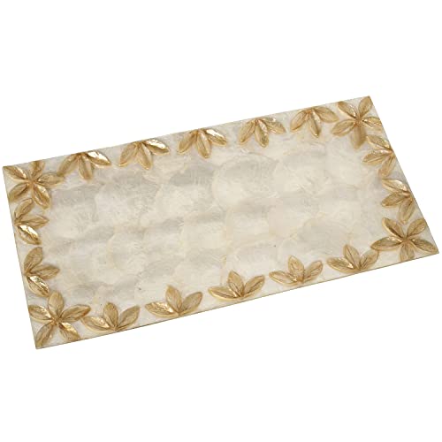 DRW Rechteckiges Zentrum aus Perlmutt mit Blumen in Bitum, 40 x 20 cm, bunt, estandar DRW Rechteckiges Zentrum aus Perlmutt mit Blumen in Bitum, 40 x 20 cm, bunt, estandar von DRW