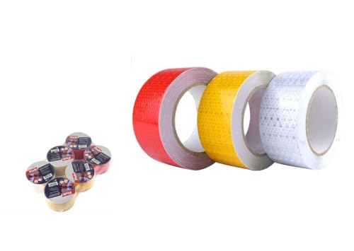 DRW Reflektierendes Warnband, selbstklebend, 6 Stück, 50 mm x 5 m DRW Reflektierendes Warnband, selbstklebend, 6 Stück, 50 mm x 5 m von DRW