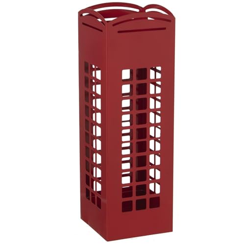 DRW Regenschirmständer aus Metall in Kabinenform in Rot, 15,5 x 15,5 x 49 cm DRW Regenschirmständer aus Metall in Kabinenform in Rot, 15,5 x 15,5 x 49 cm von DRW