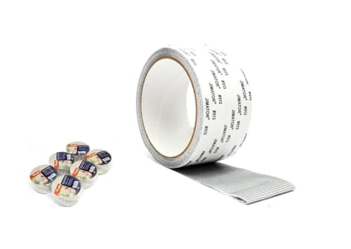 DRW Reparaturklebeband für Fliegengitter, grau, 6 Stück, 48 mm x 5 m von DRW