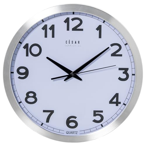 DRW Runde Küchenuhr aus eloxiertem Aluminium, 35 x 4,5 x 35 cm von DRW