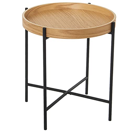 DRW Runder Beistelltisch aus Holz und Metall in Natur und Schwarz Ø 43 x 45 cm, bunt, estandar DRW Runder Beistelltisch aus Holz und Metall in Natur und Schwarz Ø 43 x 45 cm, bunt, estandar von DRW