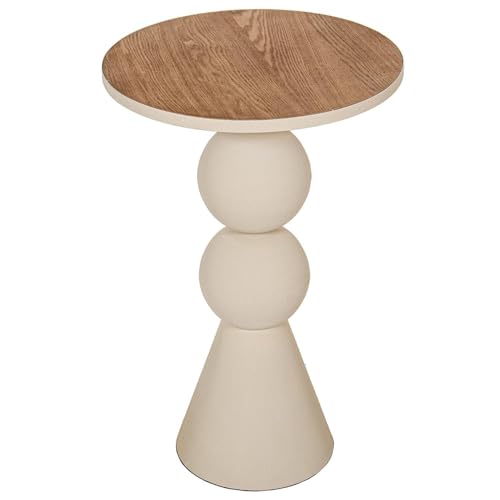 DRW Runder Beistelltisch aus Holz und Metallsockel in Natur und Weiß, 41 x 41 x 64 cm DRW Runder Beistelltisch aus Holz und Metallsockel in Natur und Weiß, 41 x 41 x 64 cm von DRW