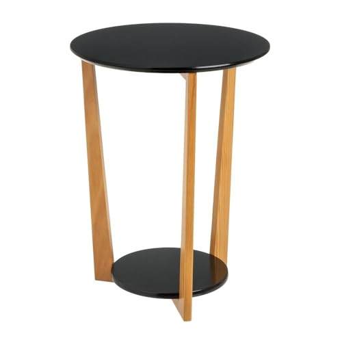 DRW Runder Beistelltisch aus Holz und PB in Schwarz und Natur DRW Runder Beistelltisch aus Holz und PB in Schwarz und Natur von DRW