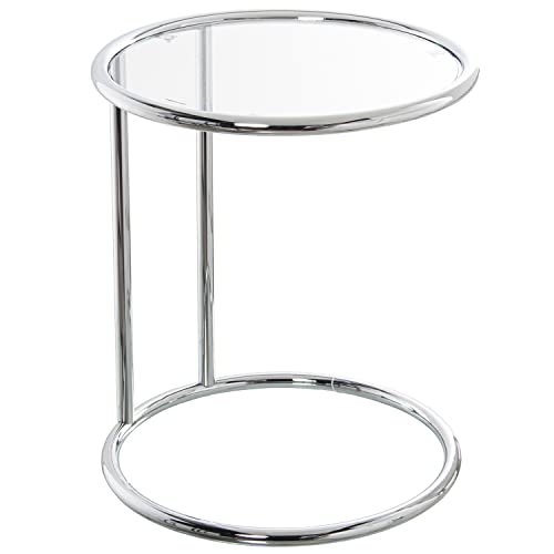DRW Runder Beistelltisch aus Metall und Glas in Chrom und Transparent, Ø45 x 52 cm DRW Runder Beistelltisch aus Metall und Glas in Chrom und Transparent, Ø45 x 52 cm von DRW