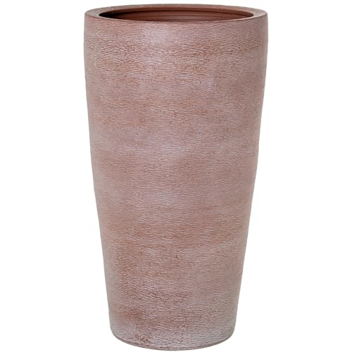 DRW Runder Blumentopf aus Keramik, Terrakotta, 38 x 38 x 70 cm von DRW