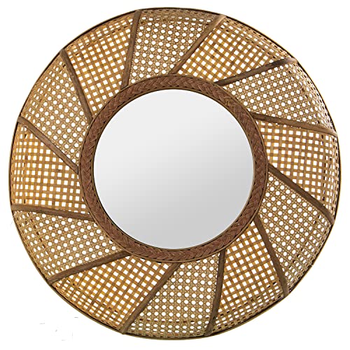 DRW Runder Wandspiegel aus Holz und Rattan, naturfarben, 62 x 8 cm, 29 cm DRW Runder Wandspiegel aus Holz und Rattan, naturfarben, 62 x 8 cm, 29 cm von DRW