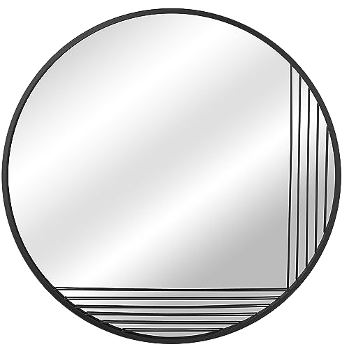 DRW Runder Wandspiegel aus Metall, Schwarz, 100 x 1,5 cm DRW Runder Wandspiegel aus Metall, Schwarz, 100 x 1,5 cm von DRW