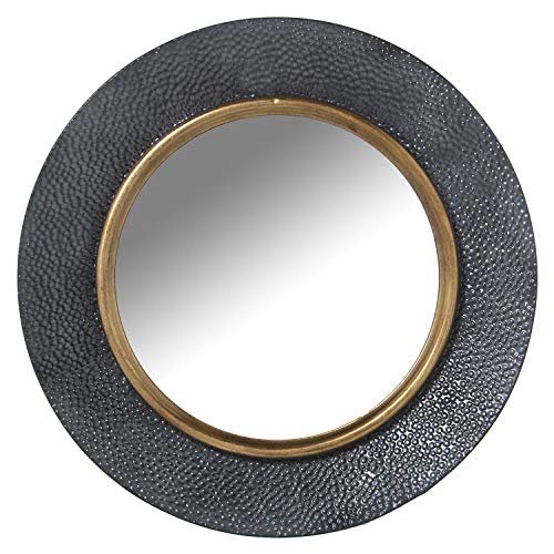 DRW Runder Wandspiegel aus Metall in Schwarz und Gold, 65 x 4 cm, Int. 41 cm, 65x4cm, 41cm von DRW