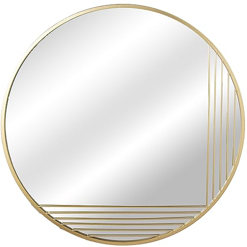 DRW Runder Wandspiegel aus Metall, goldfarben, 100 x 1,5 cm DRW Runder Wandspiegel aus Metall, goldfarben, 100 x 1,5 cm von DRW