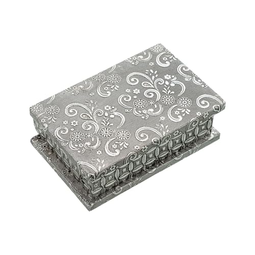 DRW Schmuckkästchen aus Metall, rechteckig, arabeske Dekoration, silberfarben, im Hindu-Stil, 15 x 10 x 5 cm DRW Schmuckkästchen aus Metall, rechteckig, arabeske Dekoration, silberfarben, im Hindu-Stil, 15 x 10 x 5 cm von DRW