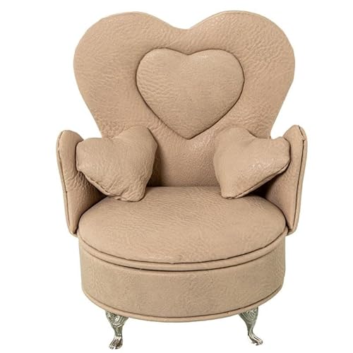 DRW Schmuckkästchen in Form eines Sessels mit Spiegel aus Kunstleder in Beige, 18 x 15,5 x 12 cm DRW Schmuckkästchen in Form eines Sessels mit Spiegel aus Kunstleder in Beige, 18 x 15,5 x 12 cm von DRW