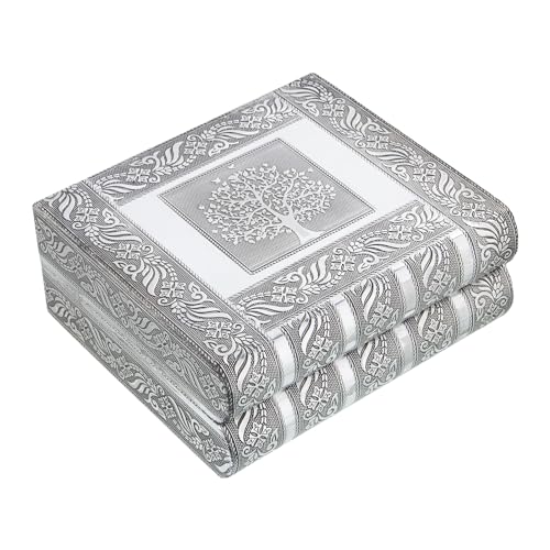 DRW Schmuckkästchen mit Spiegel aus Metall Baum des Lebens in Silber, 19 x 23 x 9 cm von DRW