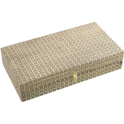 DRW Schmuckkästchen mit Spiegel aus Metall mit goldenen Zeichnungen, 20 x 38 x 8 cm DRW Schmuckkästchen mit Spiegel aus Metall mit goldenen Zeichnungen, 20 x 38 x 8 cm von DRW