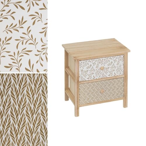 DRW Schrank mit 2 Schubladen MDF Holz in Natur von DRW