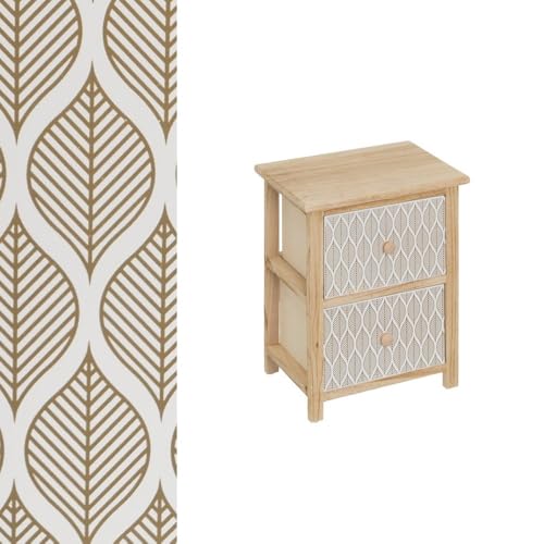 DRW Schrank mit 2 Schubladen MDF Holz in Natur von DRW